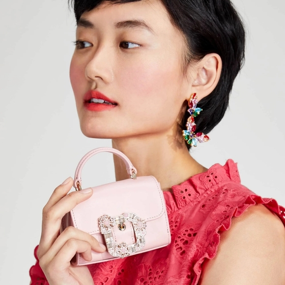 Kate Spade Lovitt Buckled Micro Top Handle White Mini Bag